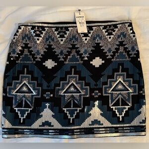 NWT: EXPRESS Sequin Geometric Mini Skirt